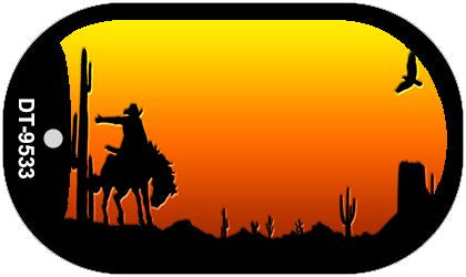Rodeo Sunset Arizona Western Novelty Metal Dog Tag Necklace DT-9533