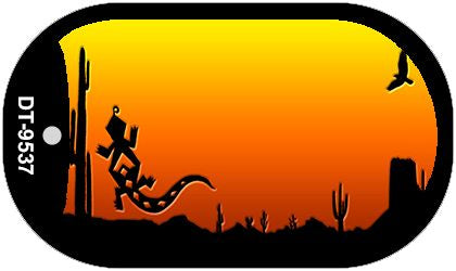 Lizard Sunset Arizona Western Novelty Metal Dog Tag Necklace DT-9537