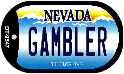 Gambler Nevada Novelty Metal Dog Tag Necklace DT-9547