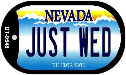 Just Wed Nevada Novelty Metal Dog Tag Necklace DT-9548