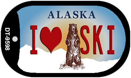 I Love to Ski Alaska Novelty Metal Dog Tag Necklace DT-9598