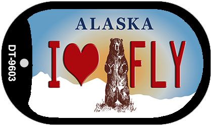 I Love to Fly Alaska Novelty Metal Dog Tag Necklace DT-9603