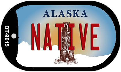 Native Alaska Novelty Metal Dog Tag Necklace DT-9615