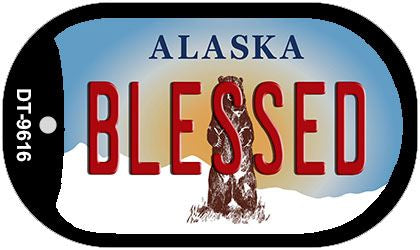 Blessed Alaska Novelty Metal Dog Tag Necklace DT-9616