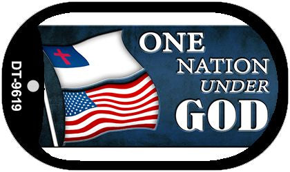One Nation Under God Flag Metal Novelty Dog Tag Necklace DT-9619