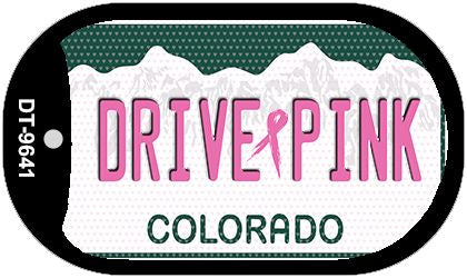 Drive Pink Colorado Novelty Metal Dog Tag Necklace DT-9641
