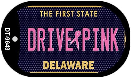 Drive Pink Delaware Novelty Metal Dog Tag Necklace DT-9643
