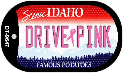 Drive Pink Idaho Novelty Metal Dog Tag Necklace DT-9647