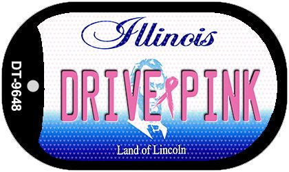 Drive Pink Illinois Novelty Metal Dog Tag Necklace DT-9648