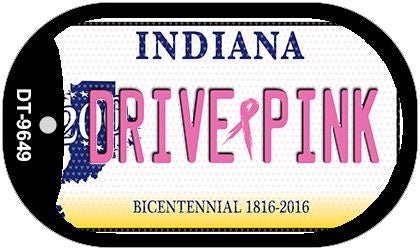 Drive Pink Indiana Novelty Metal Dog Tag Necklace DT-9649