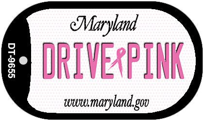Drive Pink Maryland Novelty Metal Dog Tag Necklace DT-9655