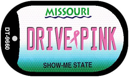 Drive Pink Missouri Novelty Metal Dog Tag Necklace DT-9660