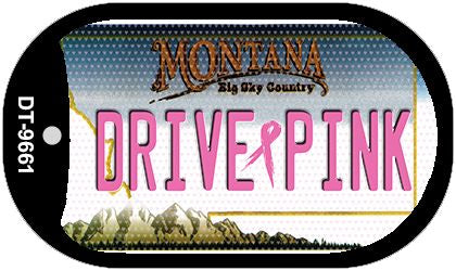 Drive Pink Montana Novelty Metal Dog Tag Necklace DT-9661