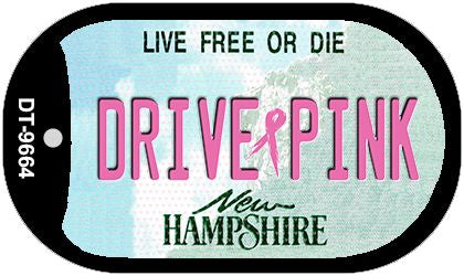 Drive Pink New Hampshire Novelty Metal Dog Tag Necklace DT-9664