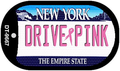 Drive Pink New York Novelty Metal Dog Tag Necklace DT-9667