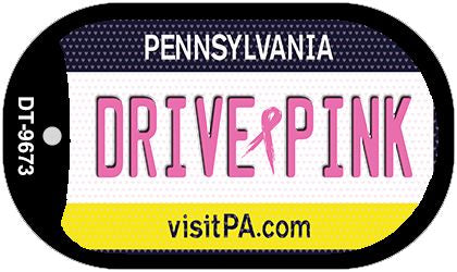 Drive Pink Pennsylvania Novelty Metal Dog Tag Necklace DT-9673