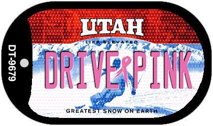 Drive Pink Utah Novelty Metal Dog Tag Necklace DT-9679