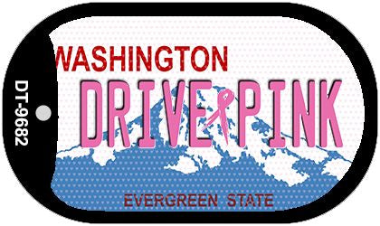 Drive Pink Washington Novelty Metal Dog Tag Necklace DT-9682