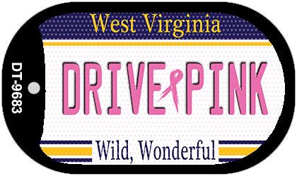 Drive Pink West Virginia Novelty Metal Dog Tag Necklace DT-9683