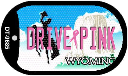 Drive Pink Wyoming Novelty Metal Dog Tag Necklace DT-9685