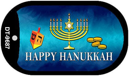 Happy Hanukkah Novelty Metal Dog Tag Necklace DT-9687