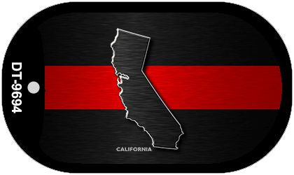 California Thin Red Line Novelty Dog Tag Necklace DT-9694