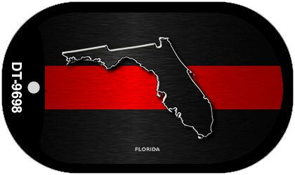 Florida Thin Red Line Novelty Dog Tag Necklace DT-9698