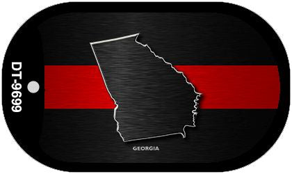 Georgia Thin Red Line Novelty Dog Tag Necklace DT-9699