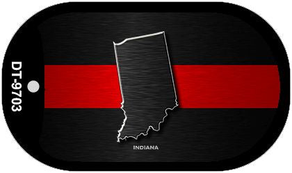Indiana Thin Red Line Novelty Dog Tag Necklace DT-9703