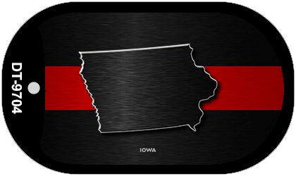 Iowa Thin Red Line Novelty Dog Tag Necklace DT-9704