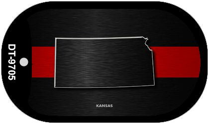 Kansas Thin Red Line Novelty Dog Tag Necklace DT-9705