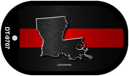 Louisiana Thin Red Line Novelty Dog Tag Necklace DT-9707