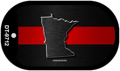 Minnesota Thin Red Line Novelty Dog Tag Necklace DT-9712