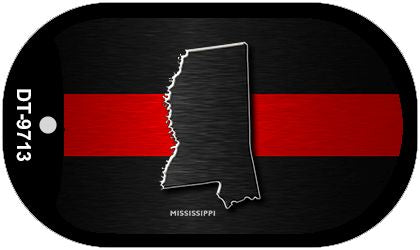 Mississippi Thin Red Line Novelty Dog Tag Necklace DT-9713
