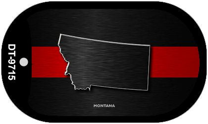 Montana Thin Red Line Novelty Dog Tag Necklace DT-9715
