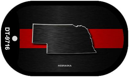 Nebraska Thin Red Line Novelty Dog Tag Necklace DT-9716