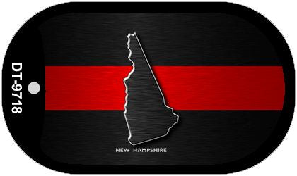 New Hampshire Thin Red Line Novelty Dog Tag Necklace DT-9718