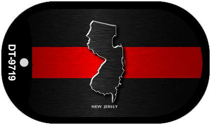 New Jersey Thin Red Line Novelty Dog Tag Necklace DT-9719