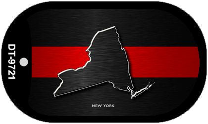 New York Thin Red Line Novelty Dog Tag Necklace DT-9721