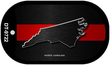 North Carolina Thin Red Line Novelty Dog Tag Necklace DT-9722