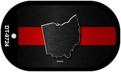 Ohio Thin Red Line Novelty Dog Tag Necklace DT-9724