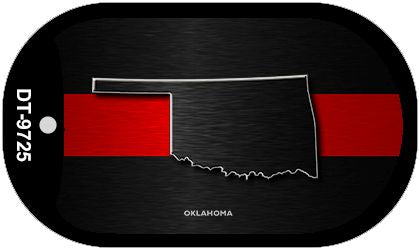 Oklahoma Thin Red Line Novelty Dog Tag Necklace DT-9725