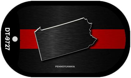 Pennsylvania Thin Red Line Novelty Dog Tag Necklace DT-9727