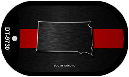 South Dakota Thin Red Line Novelty Dog Tag Necklace DT-9730