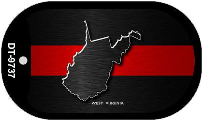 West Virginia Thin Red Line Novelty Dog Tag Necklace DT-9737