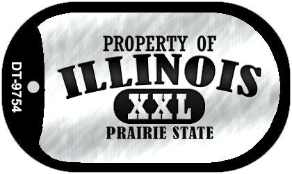 Property Of Illinois Novelty Metal Dog Tag Necklace DT-9754