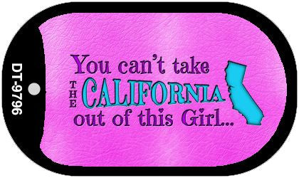 California Girl Novelty Metal Dog Tag Necklace DT-9796