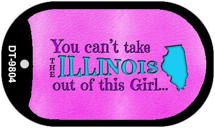 Illinois Girl Novelty Metal Dog Tag Necklace DT-9804