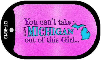 Michigan Girl Novelty Metal Dog Tag Necklace DT-9813
