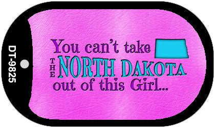 North Dakota Girl Novelty Metal Dog Tag Necklace DT-9825